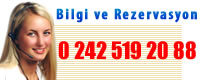 Bilgi ve Rezervasyon Telefon 0 242 519 20 88